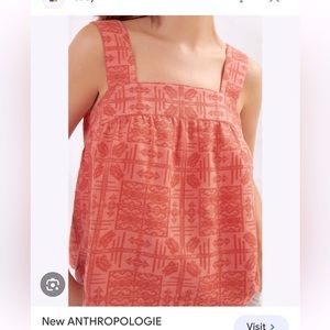 Anthropologie embroidered woven tank